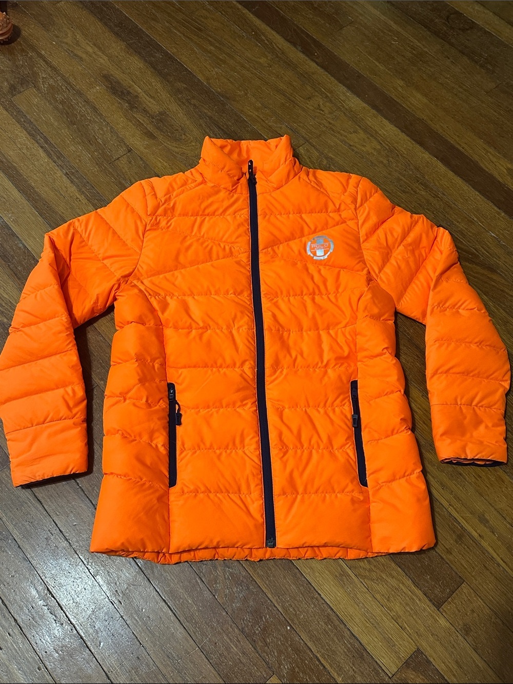 Ralph Lauren Polo Sport Boy’s Down Puffer Jacket, Bright Orange, Large